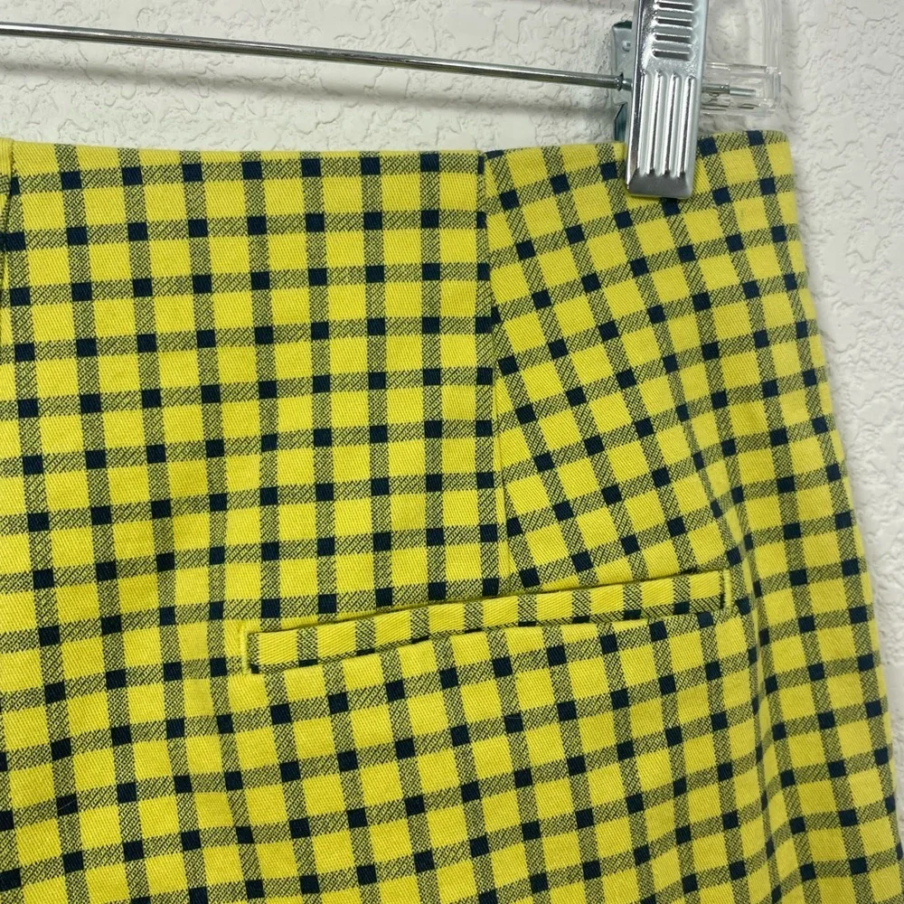 Zara Yellow / Black Check Ruffle High Rise Shorts - Picture 9 of 10
